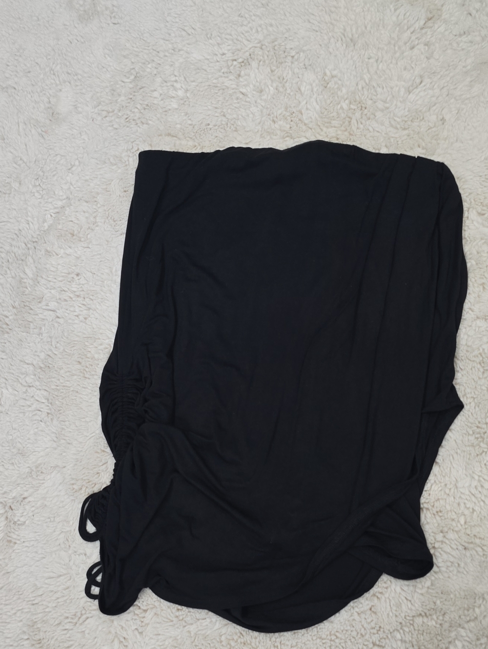 Free People Black Strapless Ruched Coverup